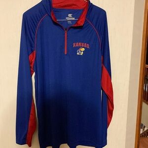 Colosseum Blue and Red Quarter-Zip Sweatshirt